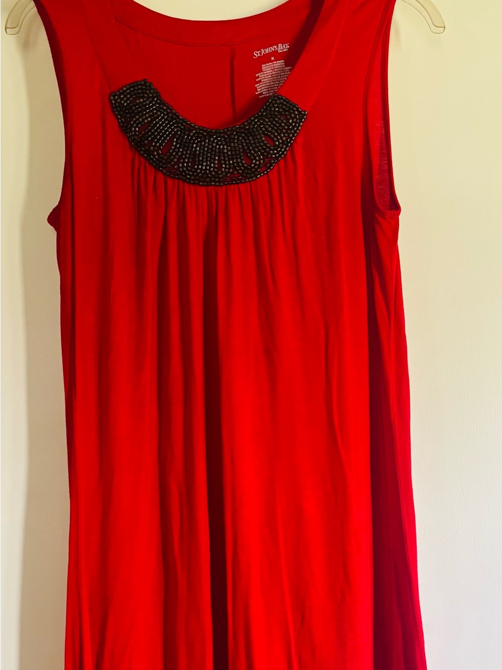 St. John's Bay Red Dress with Beaded Neckline